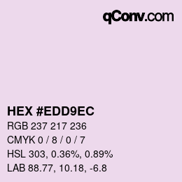 Color code: HEX #EDD9EC | qconv.com