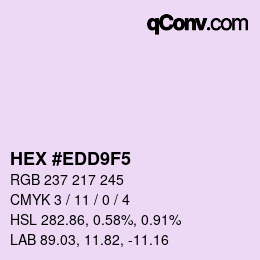 カラーコード: HEX #EDD9F5 | qconv.com