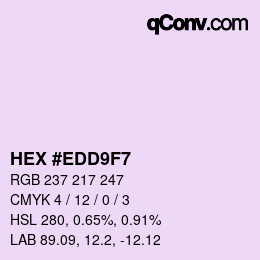 カラーコード: HEX #EDD9F7 | qconv.com