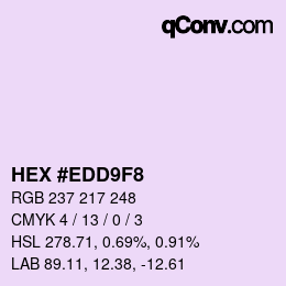 颜色代码: HEX #EDD9F8 | qconv.com
