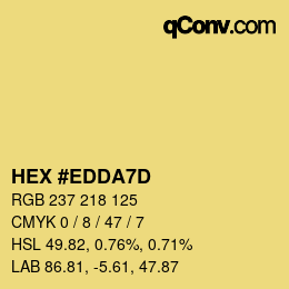 颜色代码: HEX #EDDA7D | qconv.com