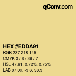 Color code: HEX #EDDA91 | qconv.com