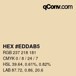 Color code: HEX #EDDAB5 | qconv.com