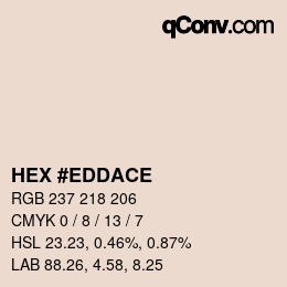 颜色代码: HEX #EDDACE | qconv.com