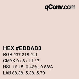 カラーコード: HEX #EDDAD3 | qconv.com