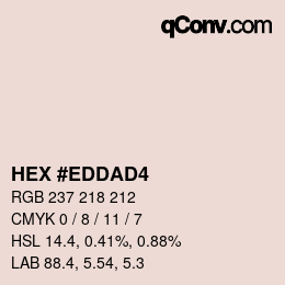 颜色代码: HEX #EDDAD4 | qconv.com