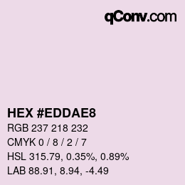 カラーコード: HEX #EDDAE8 | qconv.com