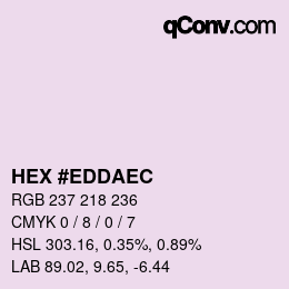 颜色代码: HEX #EDDAEC | qconv.com