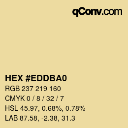 Color code: HEX #EDDBA0 | qconv.com