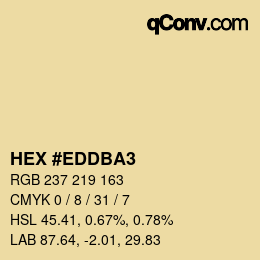 カラーコード: HEX #EDDBA3 | qconv.com