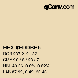 颜色代码: HEX #EDDBB6 | qconv.com