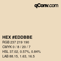 Color code: HEX #EDDBBE | qconv.com