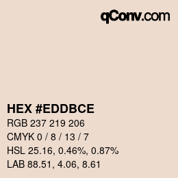 Color code: HEX #EDDBCE | qconv.com