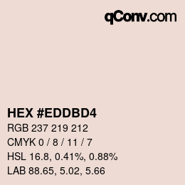カラーコード: HEX #EDDBD4 | qconv.com