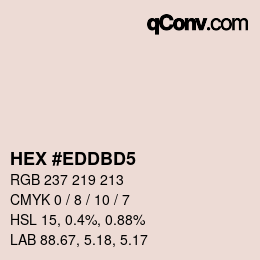颜色代码: HEX #EDDBD5 | qconv.com