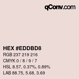 Color code: HEX #EDDBD8 | qconv.com