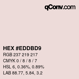 Color code: HEX #EDDBD9 | qconv.com