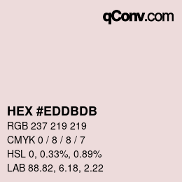 カラーコード: HEX #EDDBDB | qconv.com