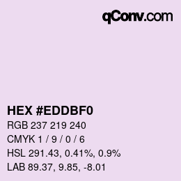 颜色代码: HEX #EDDBF0 | qconv.com