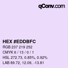 颜色代码: HEX #EDDBFC | qconv.com