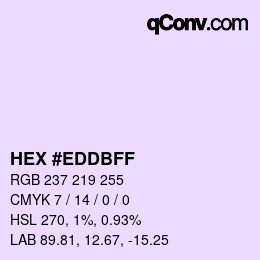 Color code: HEX #EDDBFF | qconv.com