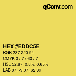 Color code: HEX #EDDC5E | qconv.com