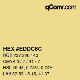 Color code: HEX #EDDC8C | qconv.com