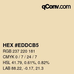 Color code: HEX #EDDCB5 | qconv.com