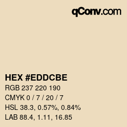 Color code: HEX #EDDCBE | qconv.com
