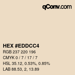 カラーコード: HEX #EDDCC4 | qconv.com