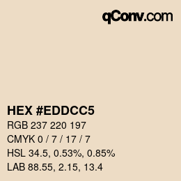 Color code: HEX #EDDCC5 | qconv.com