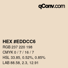 Color code: HEX #EDDCC6 | qconv.com
