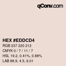 颜色代码: HEX #EDDCD4 | qconv.com