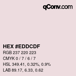 Color code: HEX #EDDCDF | qconv.com