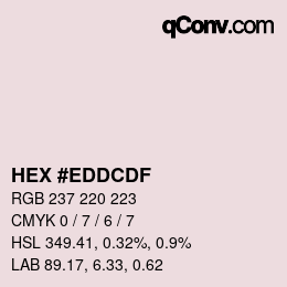 カラーコード: HEX #EDDCDF | qconv.com