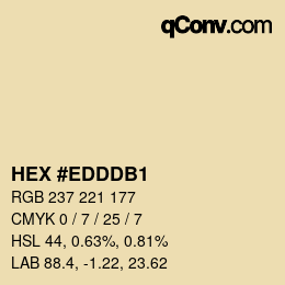 Color code: HEX #EDDDB1 | qconv.com