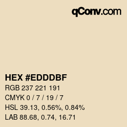 Color code: HEX #EDDDBF | qconv.com