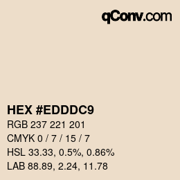 カラーコード: HEX #EDDDC9 | qconv.com