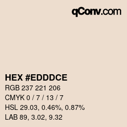 Color code: HEX #EDDDCE | qconv.com