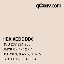 Color code: HEX #EDDDD0 | qconv.com
