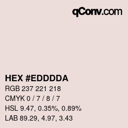 カラーコード: HEX #EDDDDA | qconv.com