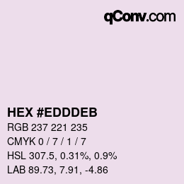 Color code: HEX #EDDDEB | qconv.com