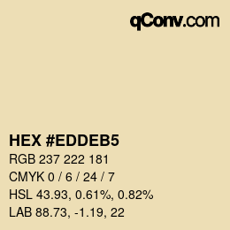 Color code: HEX #EDDEB5 | qconv.com