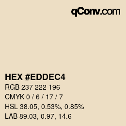 Color code: HEX #EDDEC4 | qconv.com