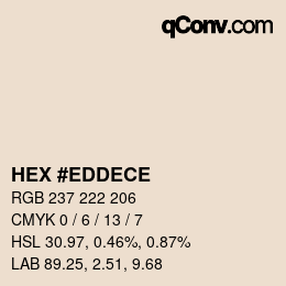 Color code: HEX #EDDECE | qconv.com