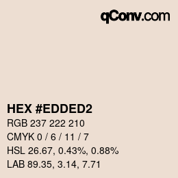 Color code: HEX #EDDED2 | qconv.com