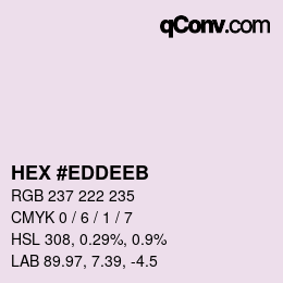 颜色代码: HEX #EDDEEB | qconv.com