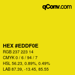 カラーコード: HEX #EDDF0E | qconv.com