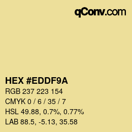 Color code: HEX #EDDF9A | qconv.com