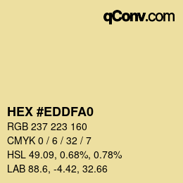 Color code: HEX #EDDFA0 | qconv.com